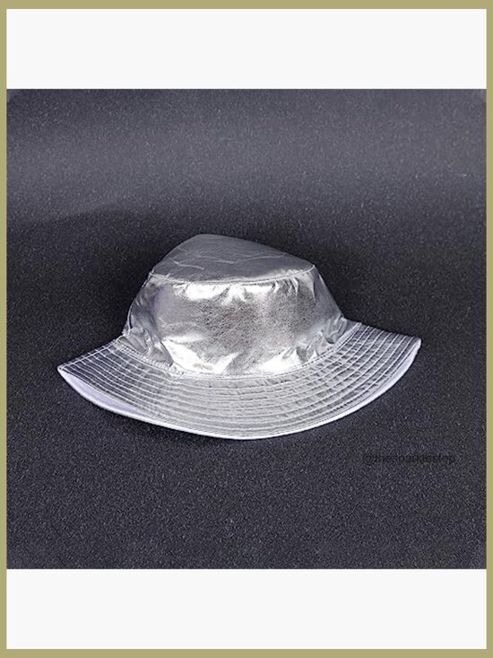 Metallic Bucket Hat Waterproof Holographic Fishing Hat Trendy Sun Cap main image 4